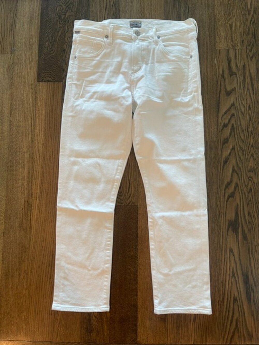 Citizens of Humanity White Premium Denim Slim Straight Jeans Size 28 NWT